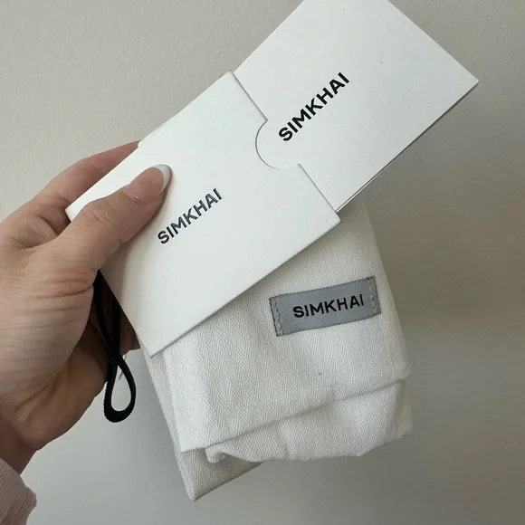 SIMKHAI Nixi Twist Handle Hobo Bag Black Leather Gold Hardware Dust Bag - Picture 6 of 6